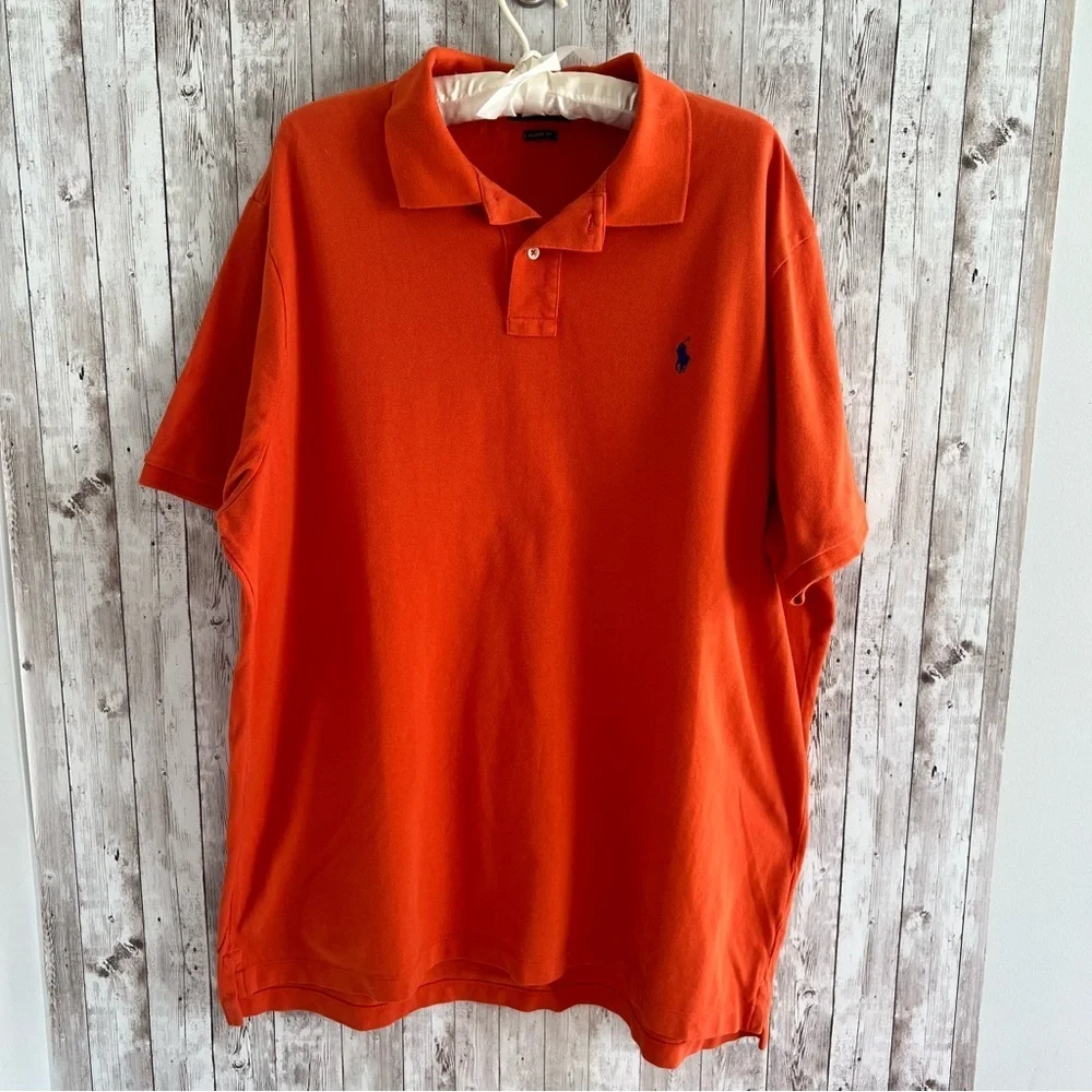 Ralph Lauren Vibrant Orange Polo Short Sleeve Shirt XXL
